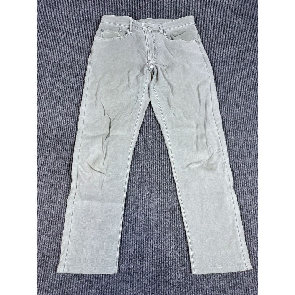 Faherty Jeans Mens 31x28 Light Grey Denim Straight Leg Stretch Classic 5 Pocket‎